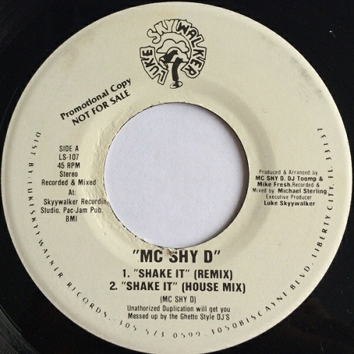 MC Shy-D - Shake It Remix (7'' Vinyl, 45 RPM, Promo, Mispress) cover