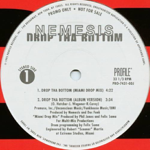 Nemesis - Drop Tha Bottom (12'' Vinyl Promo) cover