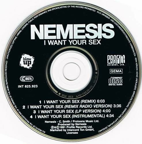 Nemesis - I Want Your Sex (CD Maxi-Single) cover