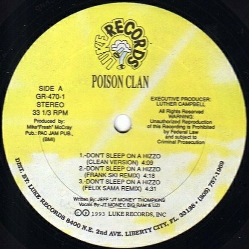 Poison Clan - Don`t Sleep On A Hizzo (12'' Vinyl, 33 1-3 RPM) cover