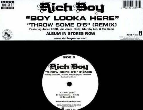 Rich Boy - Boy Looka Here # Throw Some D`s Remix (VLS) cover
