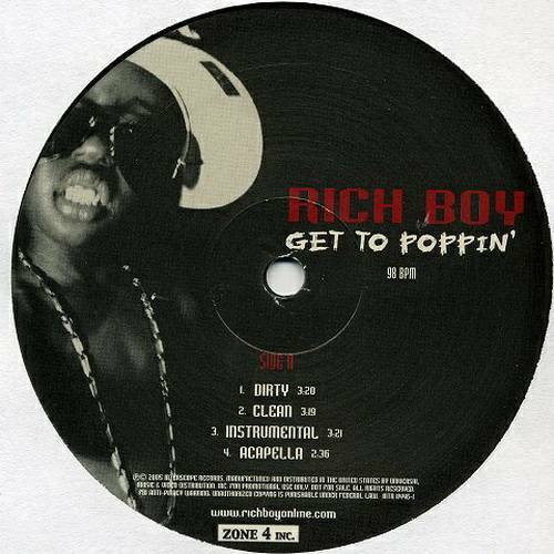 Rich Boy - Get To Poppin` (12'' Vinyl Promo) cover