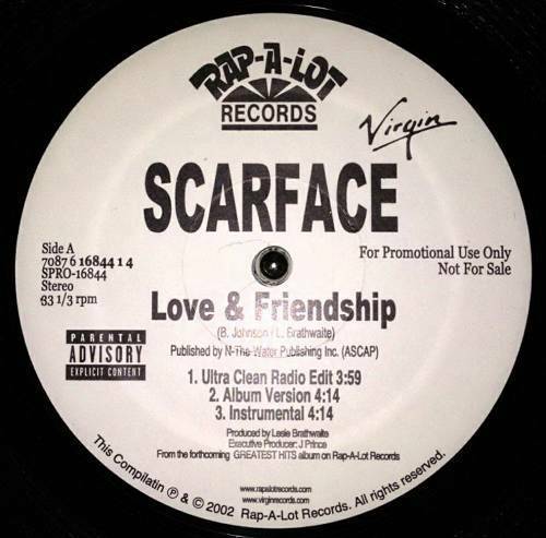 Scarface - Love & Friendship (12'' Vinyl, Promo) cover