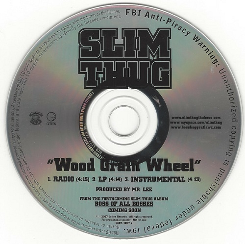 Slim Thug - Wood Grain Wheel (CD Single, Promo) cover