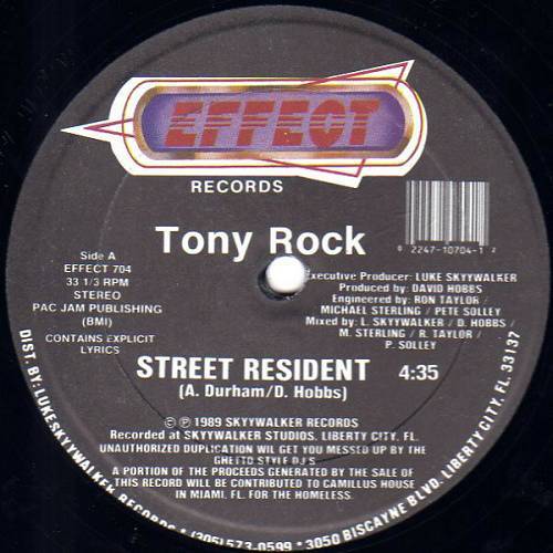 Tony Rock - Street Resident (12'' Vinyl, 33 1-3 RPM) cover