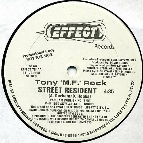 Tony M.F. Rock - Street Resident (12'' Vinyl, Promo) cover