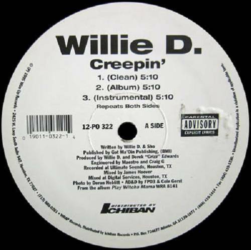 Willie D - Creepin` (12'' Vinyl Promo ) cover